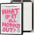 Retro Newspaper Pink Font Poster - Positive Canvas Wall Art 16x24in