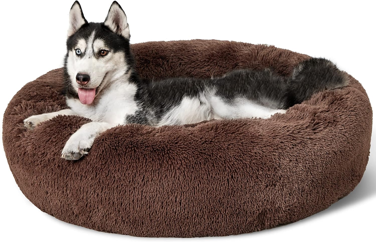 Calming Dog Bed for Large Dogs - Cozy Donut Design for Pets