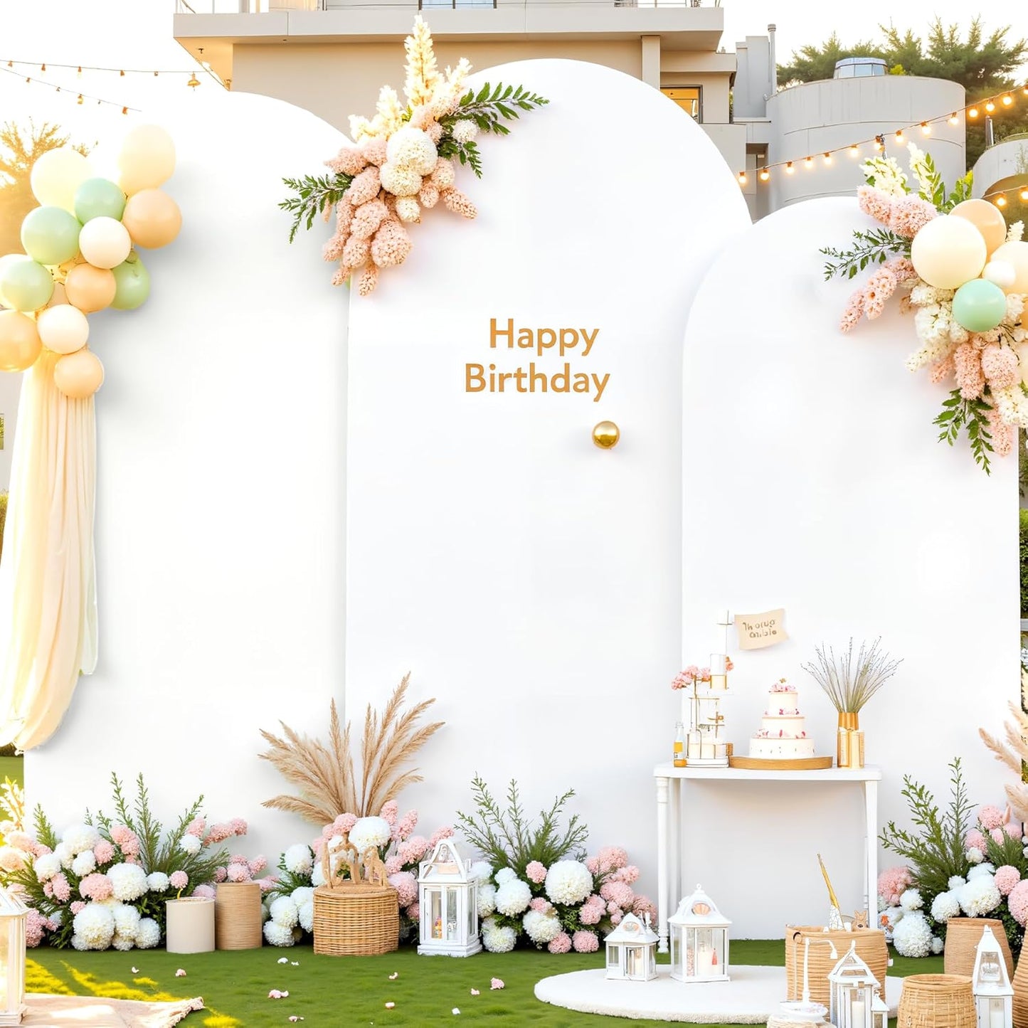 White Arch Covers Set of 3 for Stunning Wedding Backdrops