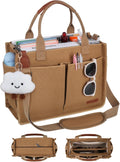 Canvas Tote Bag for Women with Zipper & Compartments - Carry for Work