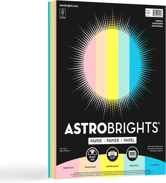 Vibrant Astrobrights Color Paper, 300 Sheets, Sprinkle Assortment