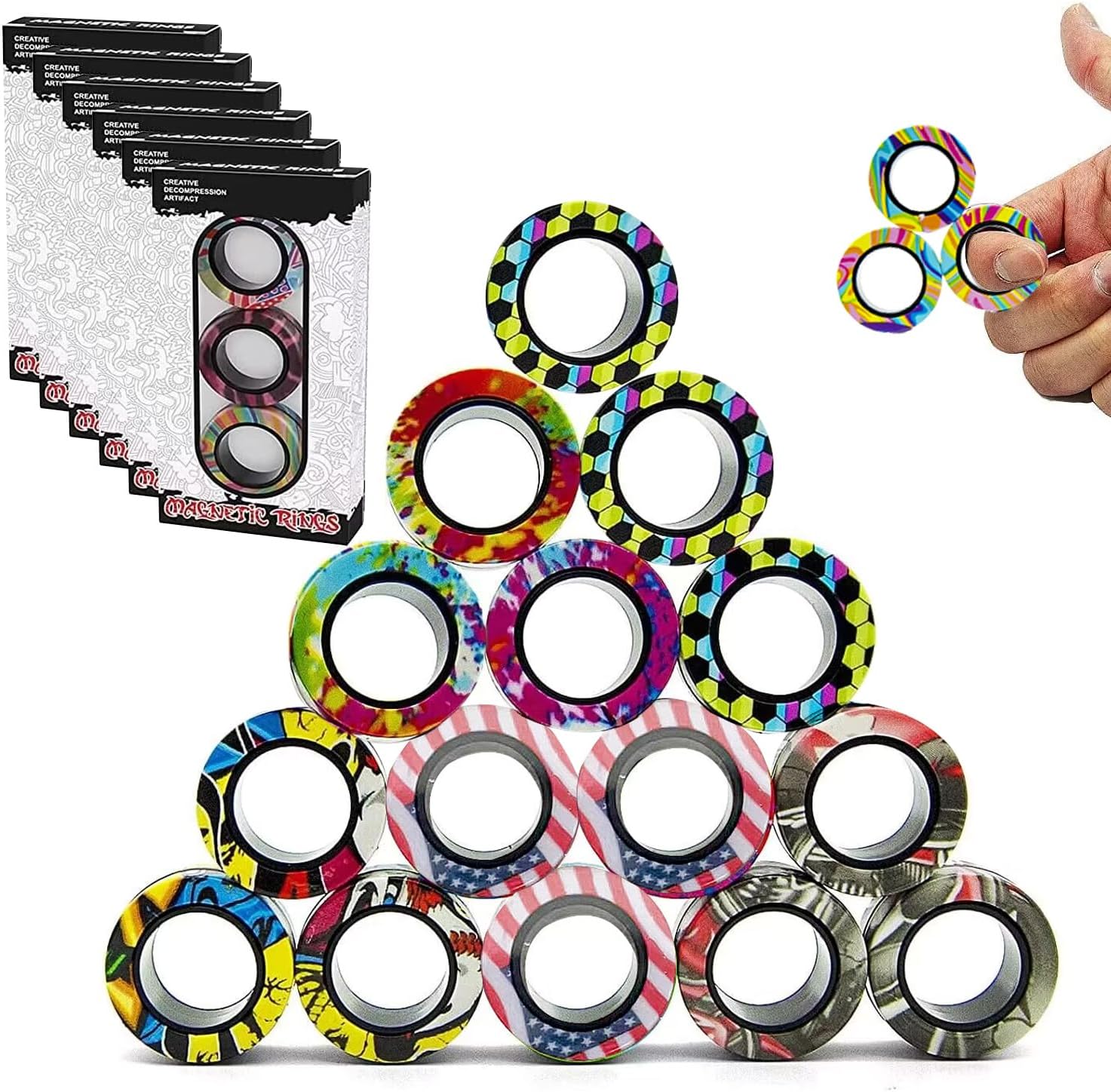 RURING Magnetic Rings Set: Endless Fun & Stress Relief!