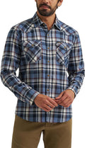 Wrangler Men's Iconic Denim Regular Fit Snap Shirt (Style TZH1)
