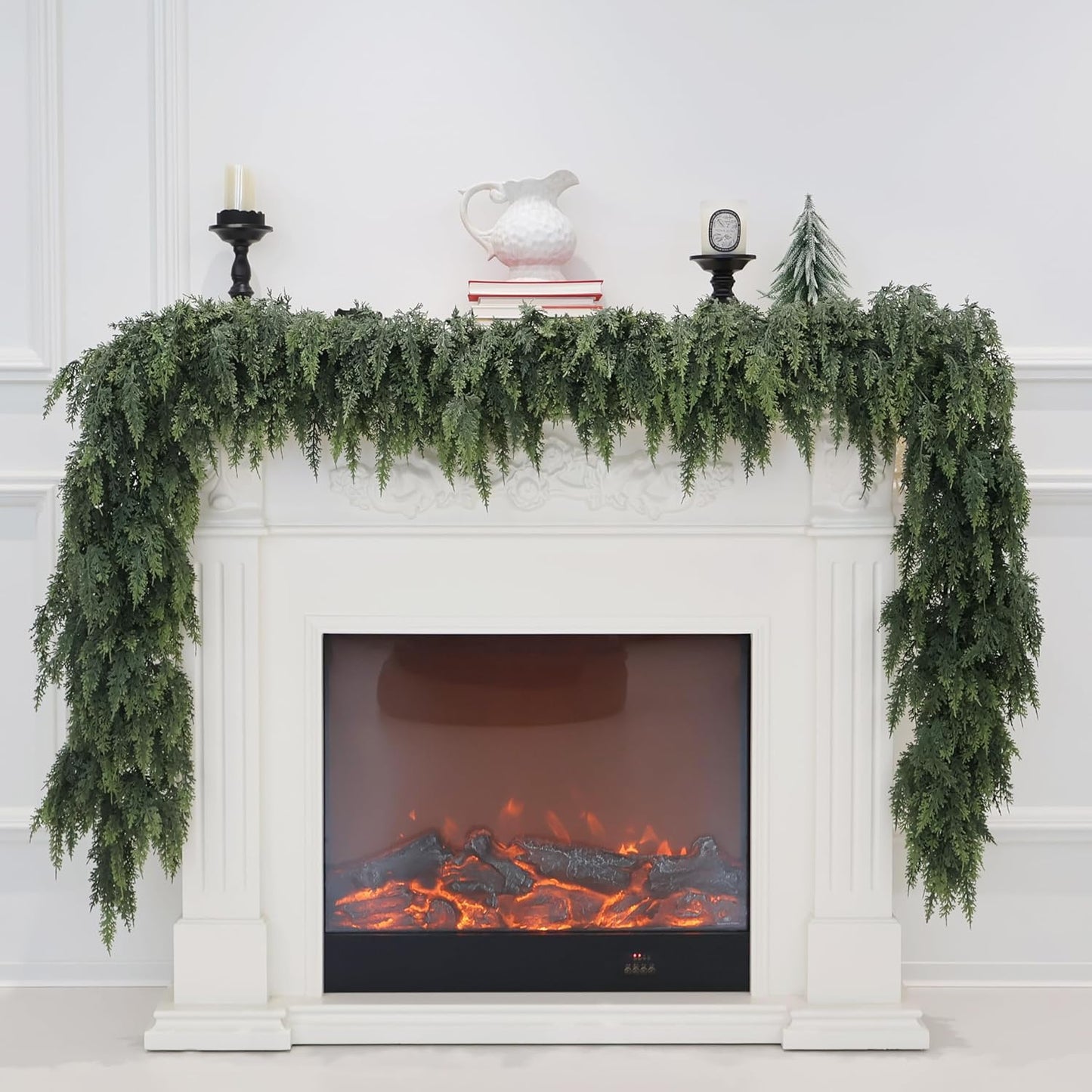 Christmas Cedar Garland 6FT Real Touch Realistic Greenery Decor