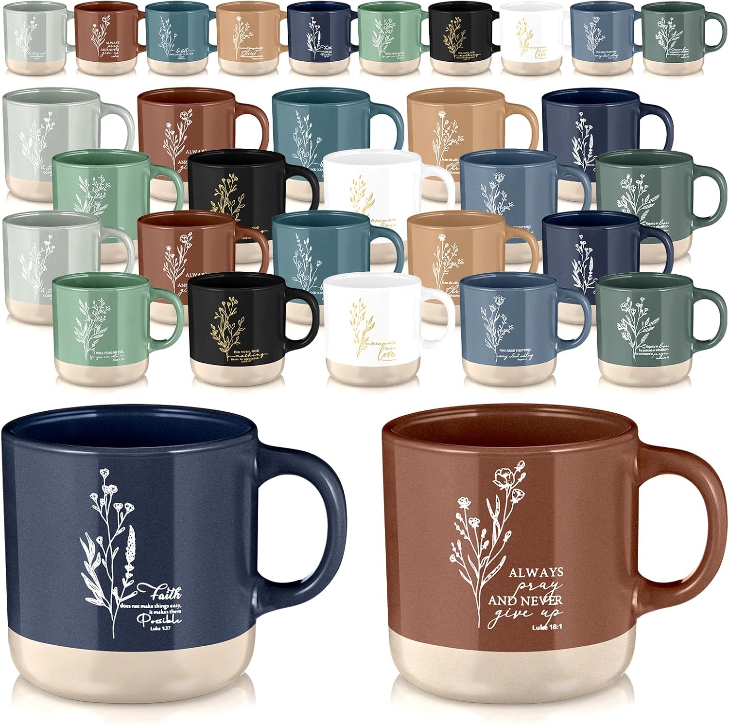 30 Pcs Christian Mugs Bulk Set for Inspirational Gifts