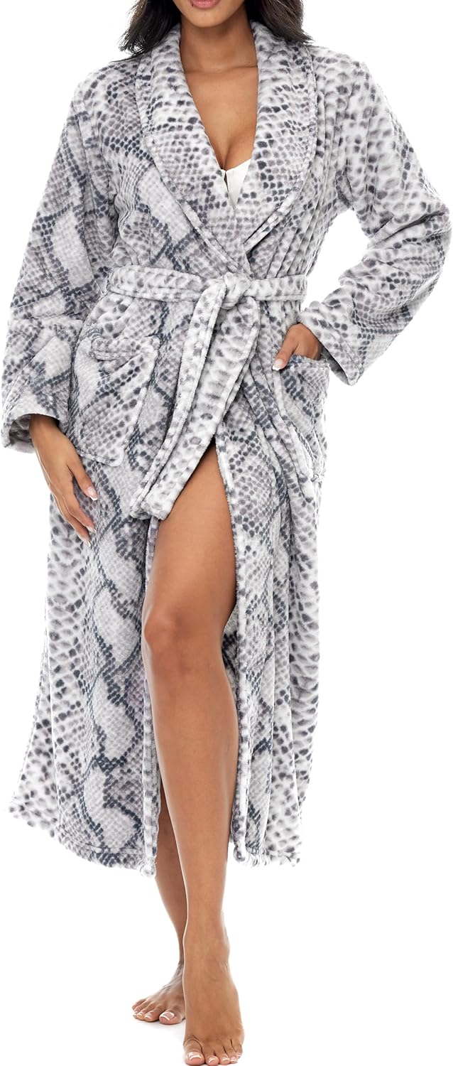 Alexander Del Rossa Plush Robe for Women, Cozy and Warm