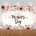 Happy Mother's Day Backdrop with Pink Flowers for Celebrations