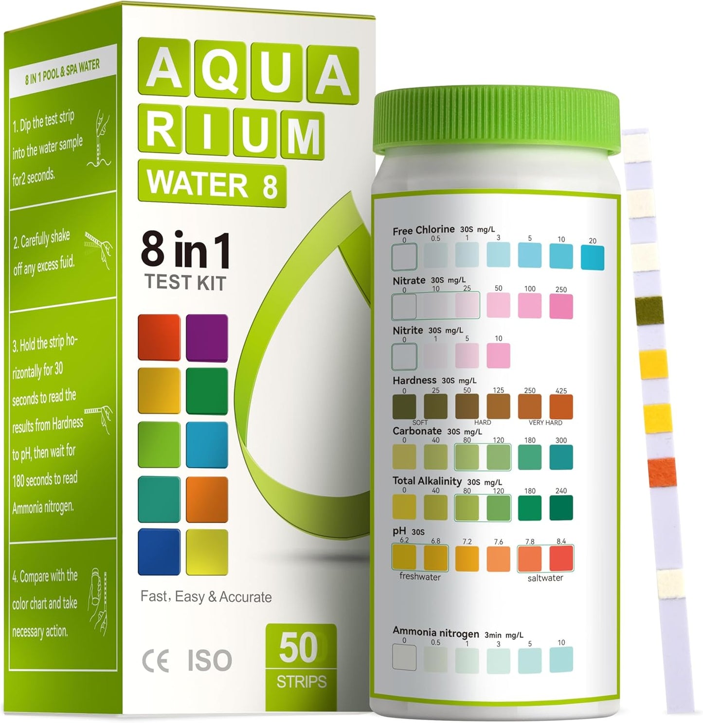 AAwipes 8-in-1 Aquarium Test Kit - Quick & Accurate Water Testing