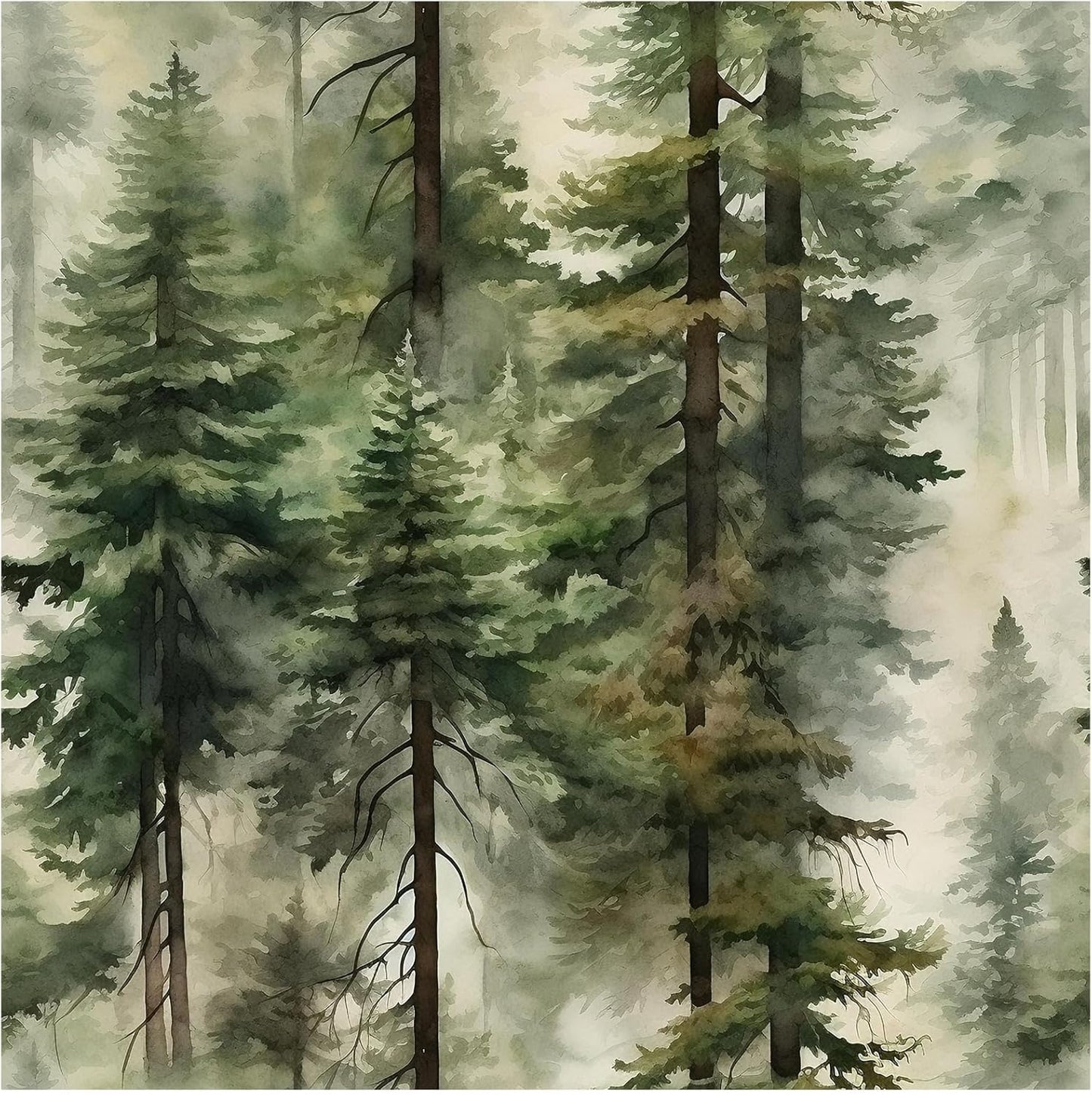 Forest Peel and Stick Wallpaper for Bedroom by HAOKHOME