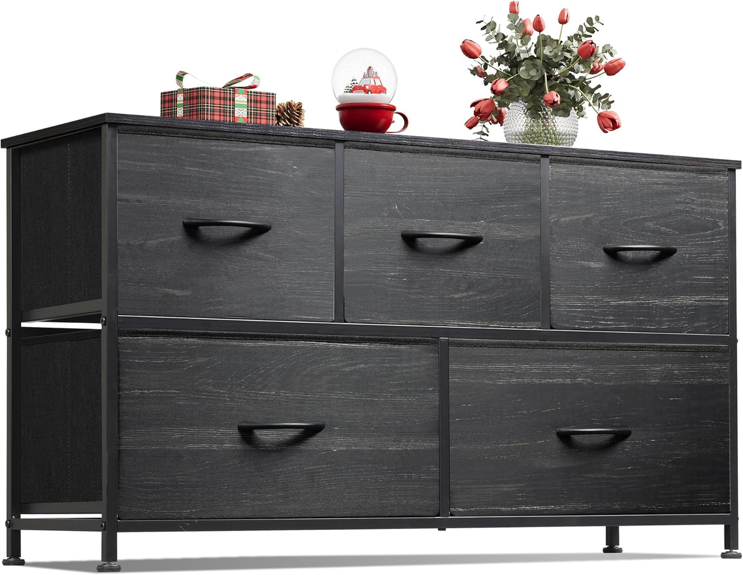 WLIVE Dresser for Bedroom with 5 Drawers and Storage Bins