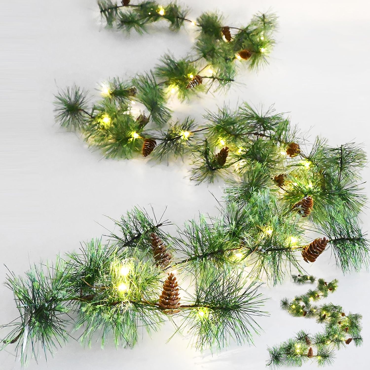 Christmas Garland with LED Fairy Lights for Holiday Decor