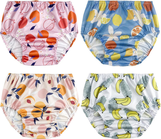 Cute Reusable Toddler Swim Diaper Set - 4 Pack