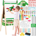 All-in-One Art Easel for Kids Adjustable Double-Sided Wooden Easel