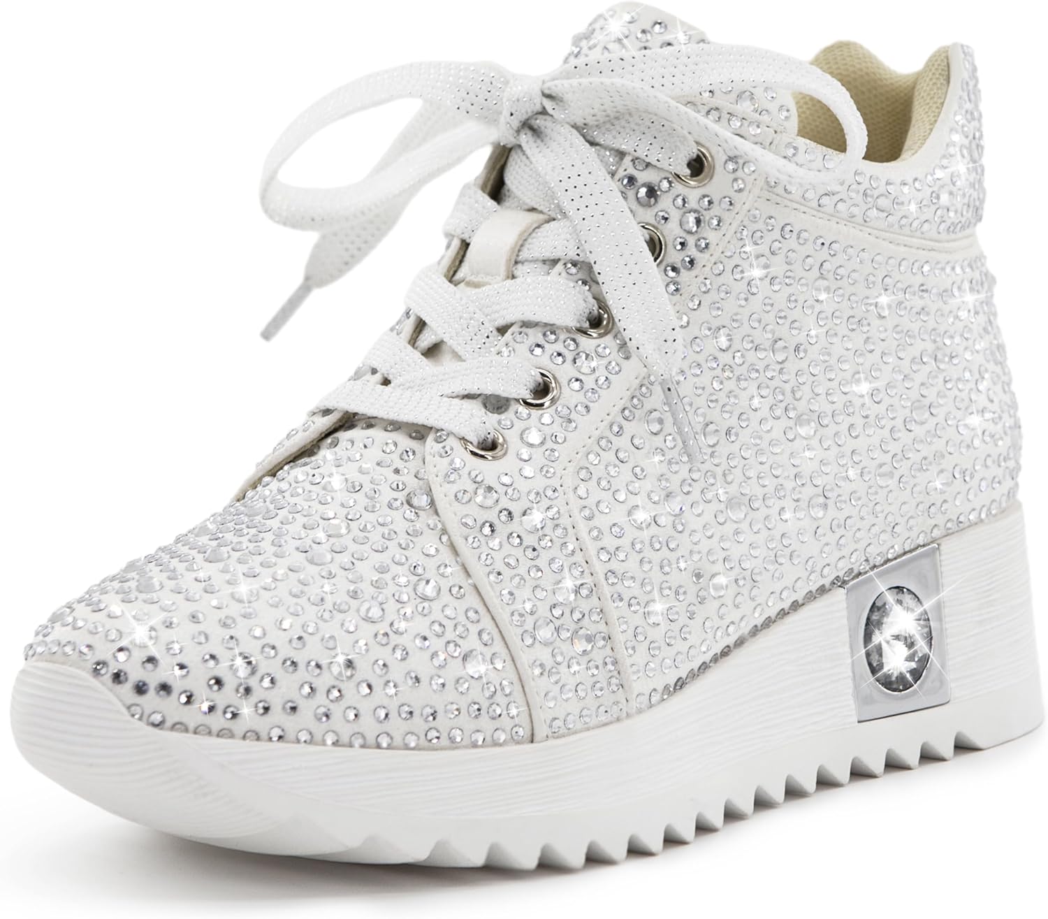 Trendy Women's Fashion Glitter Sneakers Platform Wedge Shoes