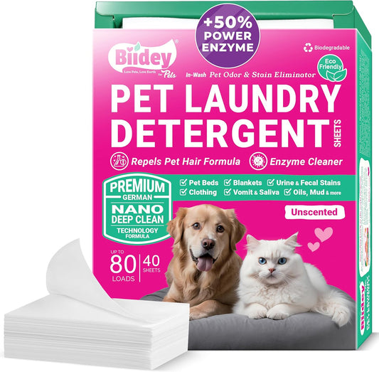 Biidey Pet Laundry Sheets - Eliminate Pet Odors!