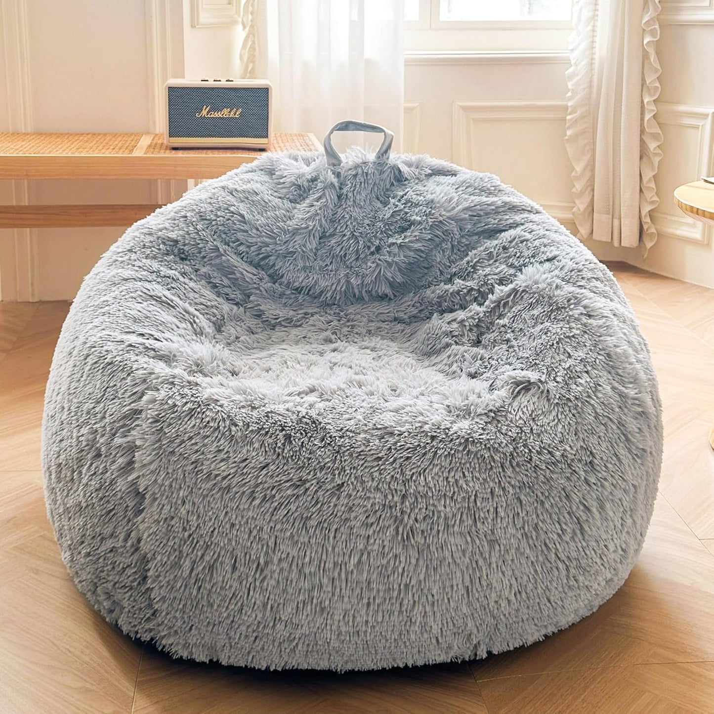 Fluffy Stuffed Animal Storage Bean Bag Cover for All Ages