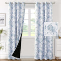 Blackout Curtains Camellia Floral 84 in Panels - Light Blocking