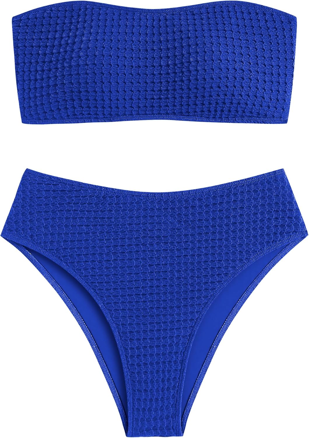 ZAFUL Women's High Cut Bandeau Bikini Set for Beach Fun