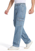 Tapata Men's Relaxed Fit Cargo Jeans for Comfort and Style