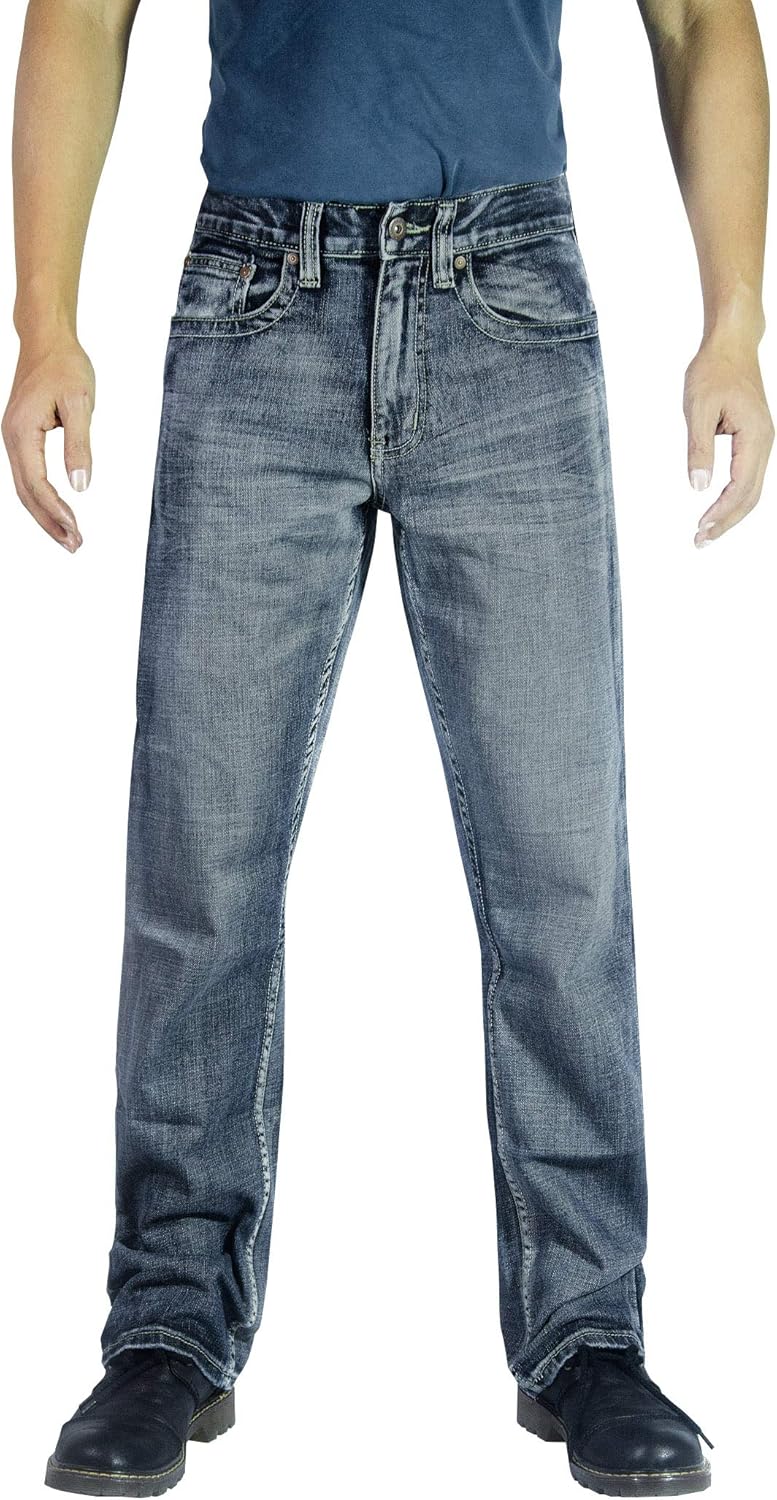 Flypaper Mens Bootcut Blue Jeans for All Day Comfort and Style