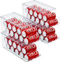 4 Pack Stackable Refrigerator Organizer Can Dispenser - Clear Storage