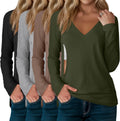 4 Pack Women's Long Sleeve Nursing Shirts for Breastfeeding