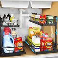 Under Sink Organizer 2 Tier Slide Out Cabinet Organizer - Smooth Slide