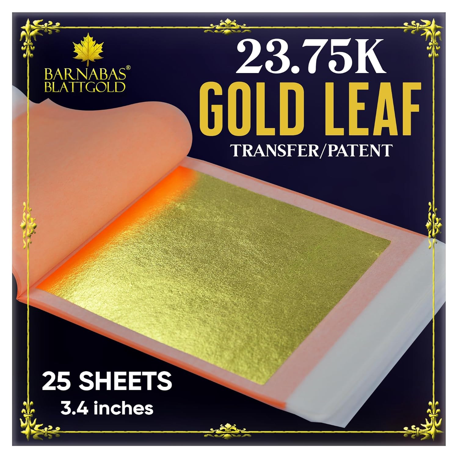 Barnabas Blattgold Gold Leaf - 23.75K Real Gold for Crafts