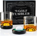 Golf Whiskey Glass Set | Golf Ball Whiskey Glasses - Conversation