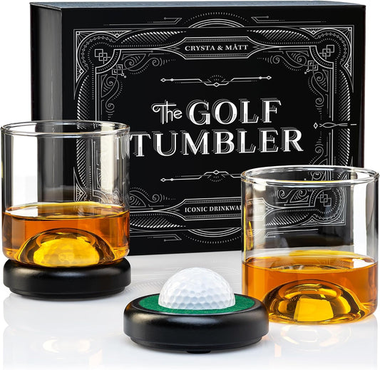 Golf Whiskey Glass Set - Unique Gift for Golf Lovers and Fans