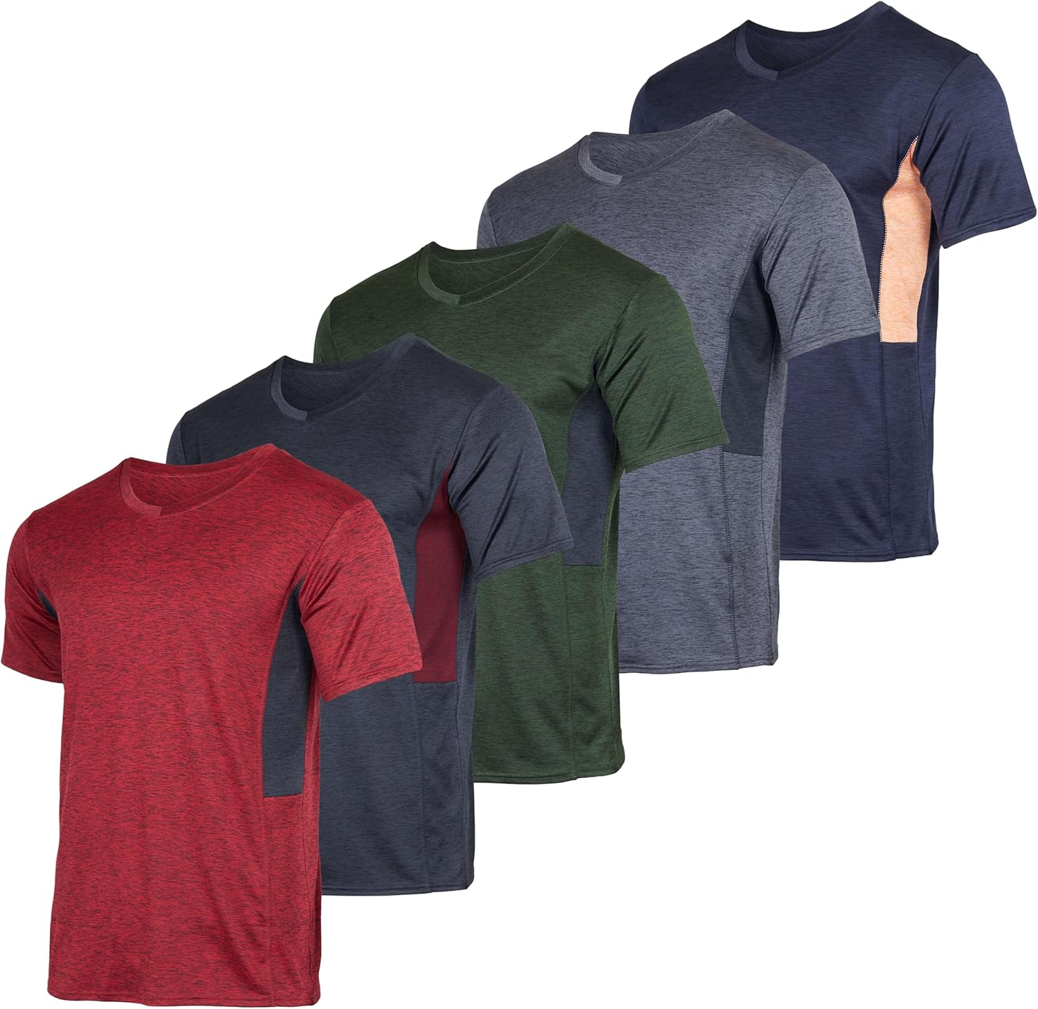Real Essentials V-Neck Moisture Wicking Active T-Shirts Pack