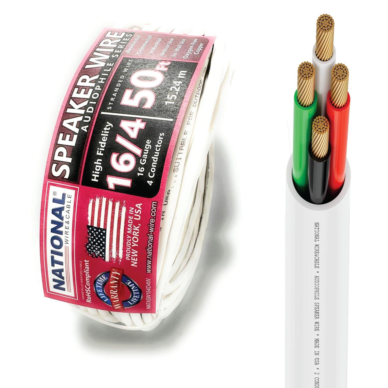 16/4 Audiophile Speaker Wire - 50 Feet of Superior Quality