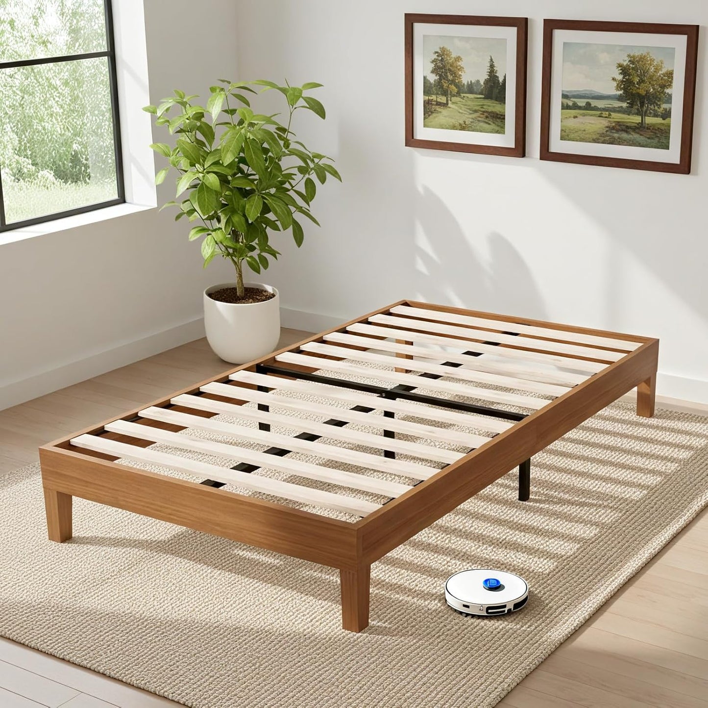 Solid Wood Twin Bed Frame with Stylish Design and Durability