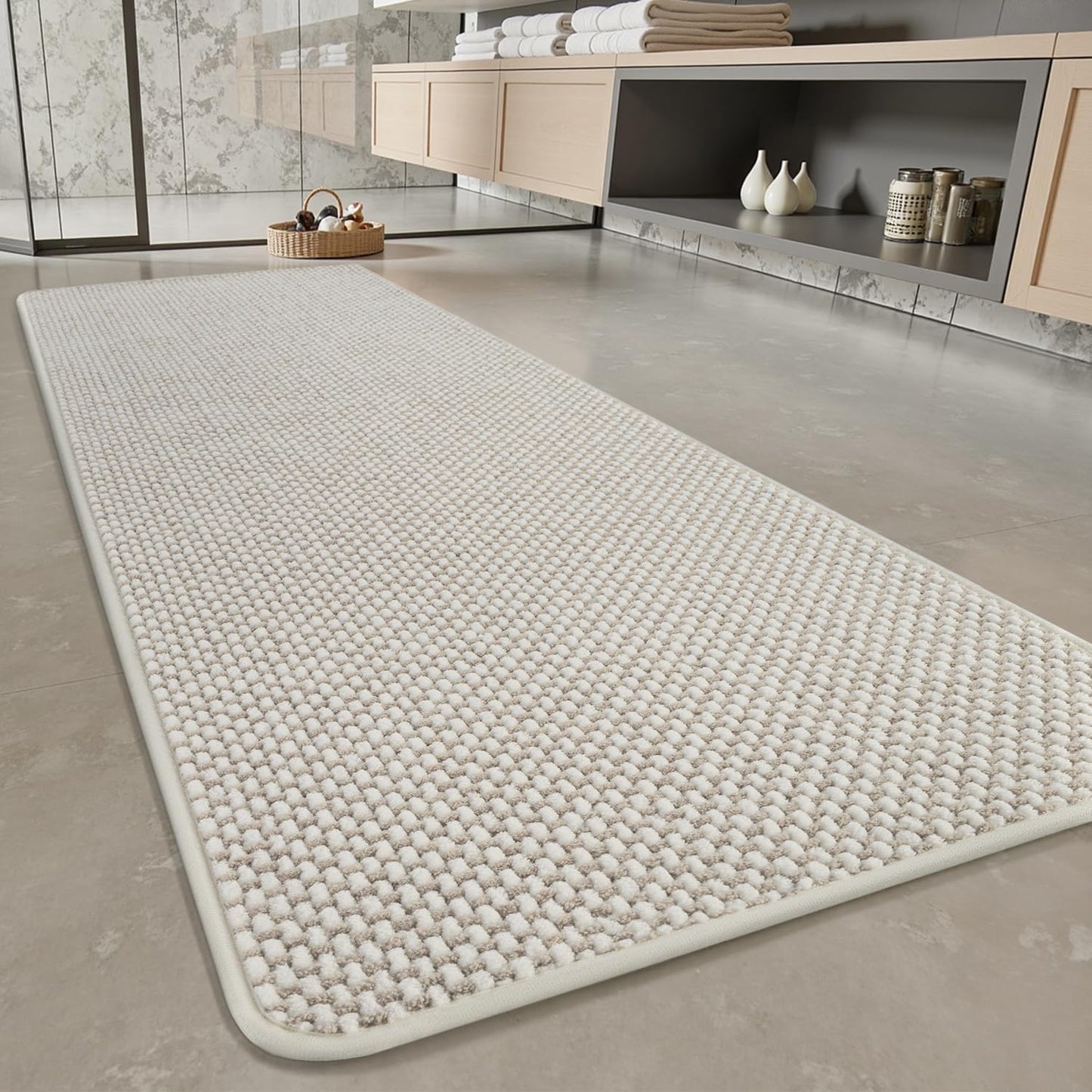 Super Absorbent Chenille Bath Mat Runner for Non Slip Safety