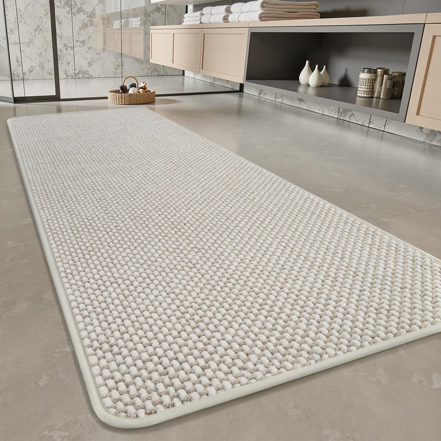 Super Absorbent Chenille Bath Mat Runner for Non Slip Safety
