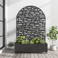72in x 47in Black Metal Raised Garden Bed with Trellis - Wheels
