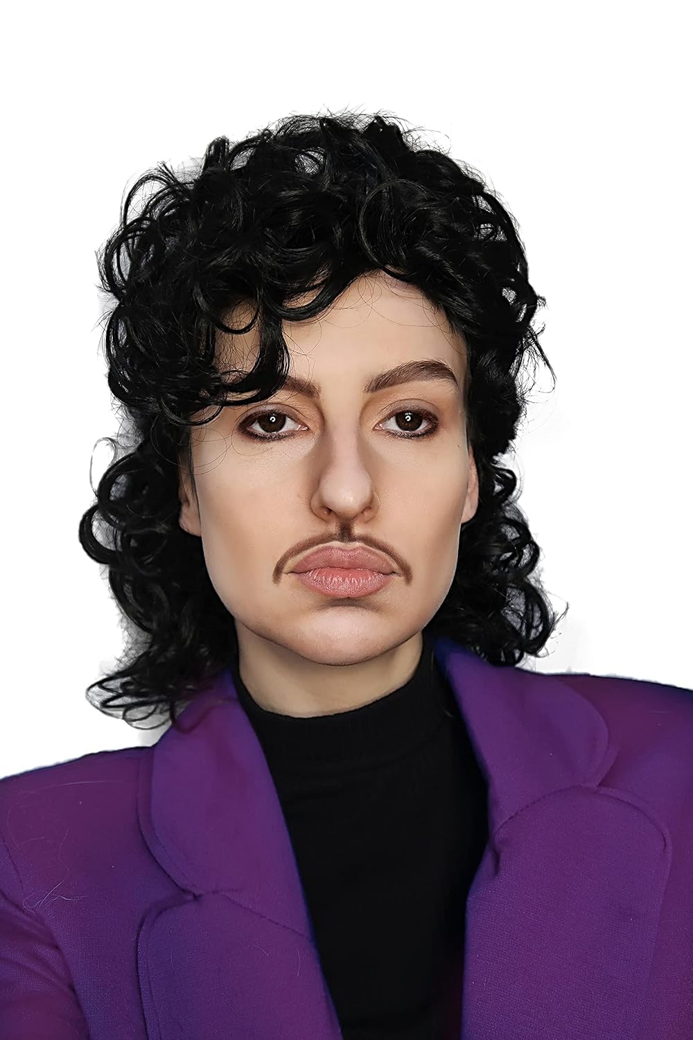 ALLAURA Compatible Purple Rain Wig for 80s 90s Rockstar Look