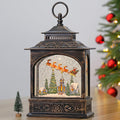 Christmas Snow Globes Lighted Music Snow Lantern - 6H Timer Warm Glow