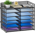 Lavatino 7 Tier Paper Organizer for Desk - Black Mesh Design