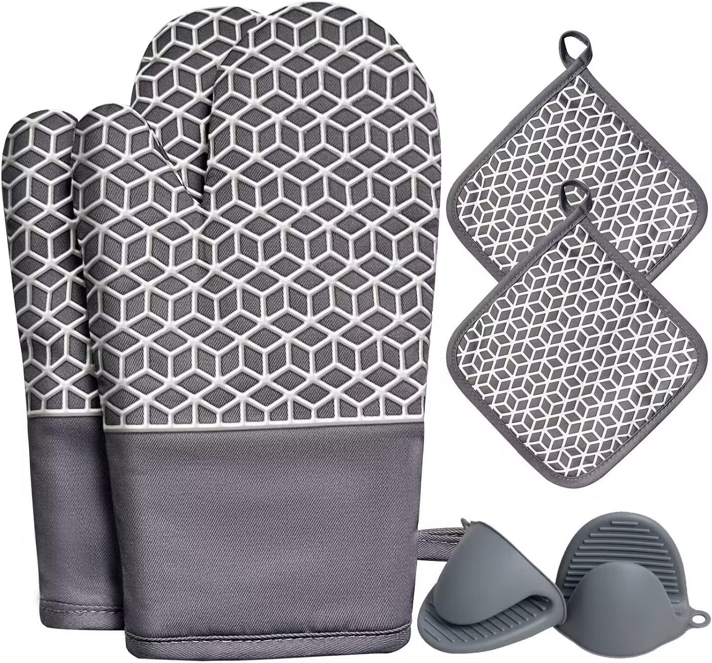 Premium Heat Resistant Oven Mitts Set