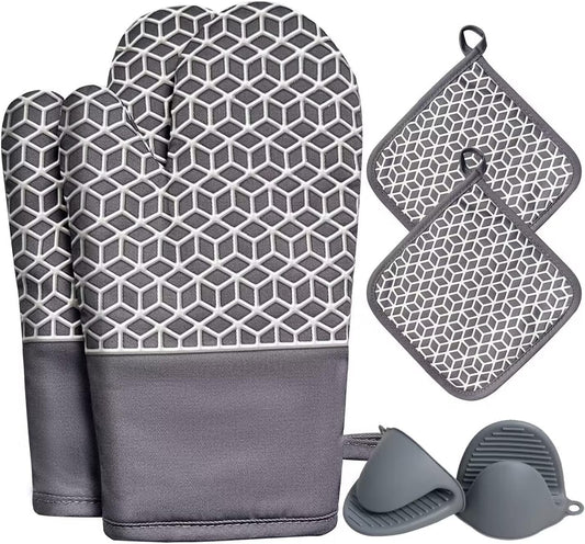 Premium Heat Resistant Oven Mitts Set