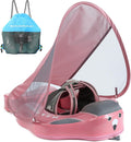 Mambobaby Float Add Tail Baby Swim Float with Canopy - Deluxe Pink