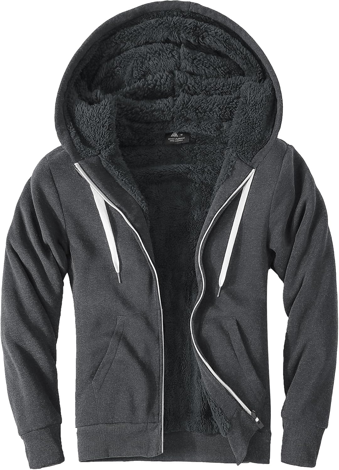 Little Beauty Fleece Hoodies for Men Winter Thick Jackets