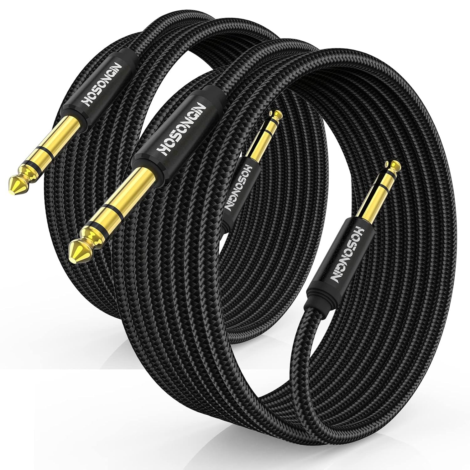 Premium HOSONGIN 10ft TRS Instrument Cable 2-Pack: Superior Sound Quality