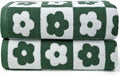 Jacquotha Green Checkered Floral Bath Towels Set of 2 - Quick Dry