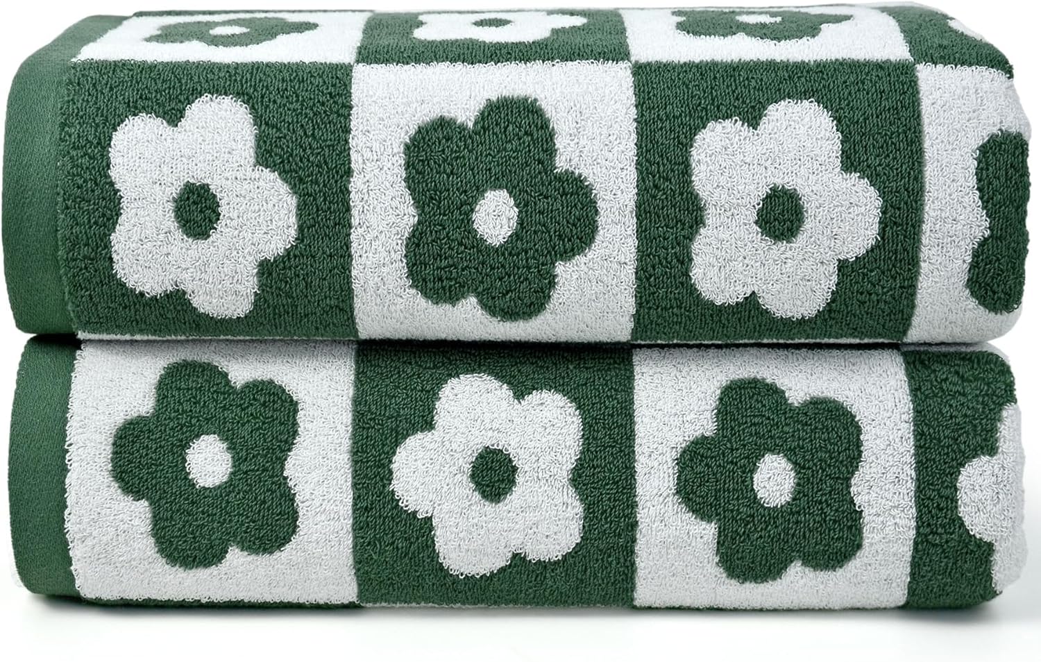 Jacquotha Green Bath Towels Set of 2 Quick Dry Cotton Towels