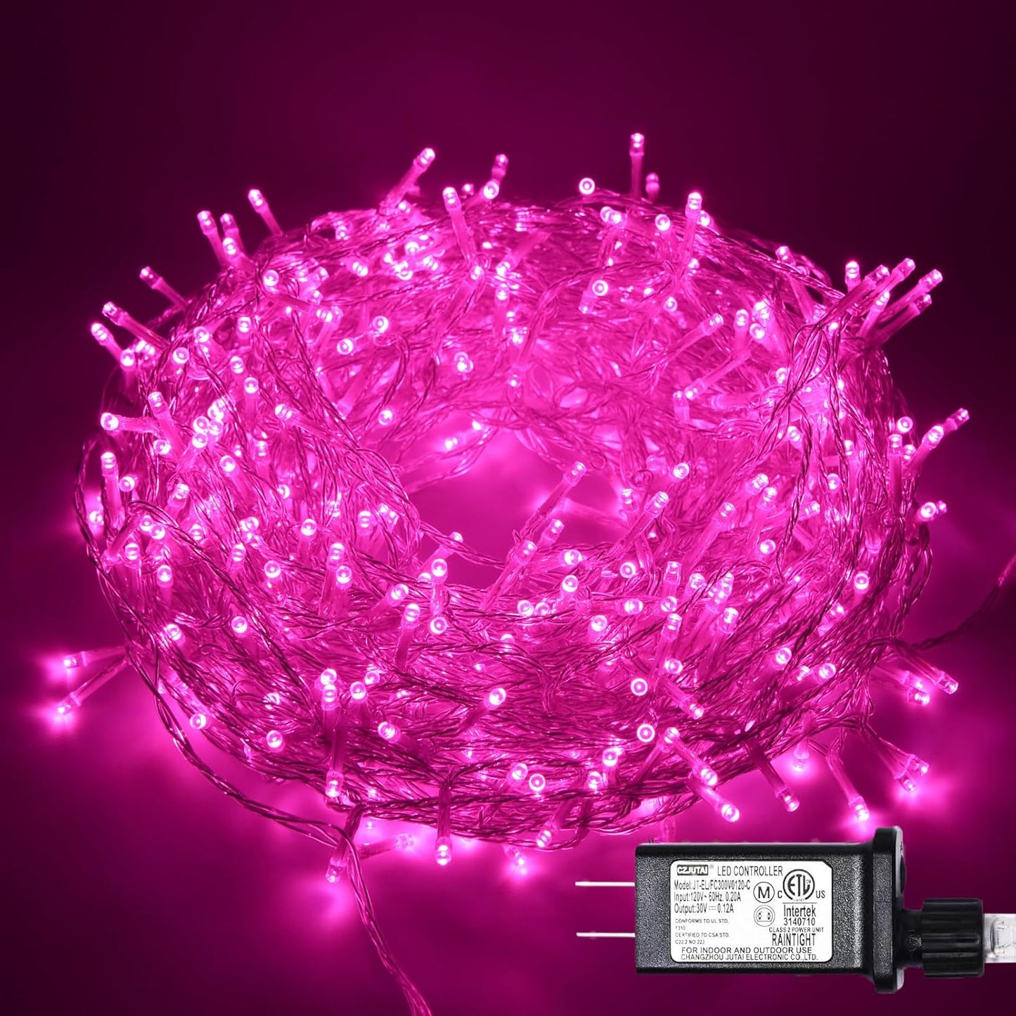 800 LED Pink String Lights for Indoor Outdoor Valentine Decor
