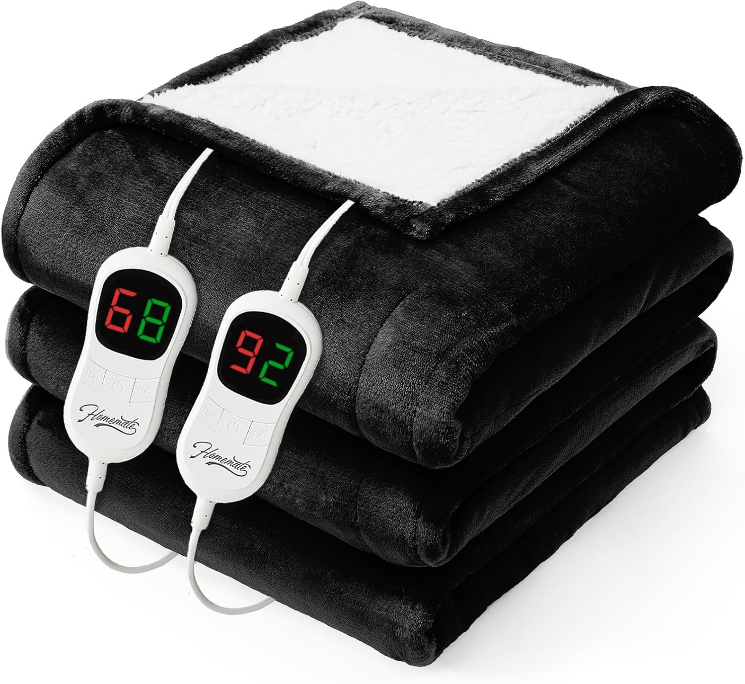 Homemate Heated Electric Blanket Queen Size - Soft Flannel Comfort