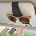 Magnetic Leather Sunglass Holder for Car Visor - Secure, Low-Profile
