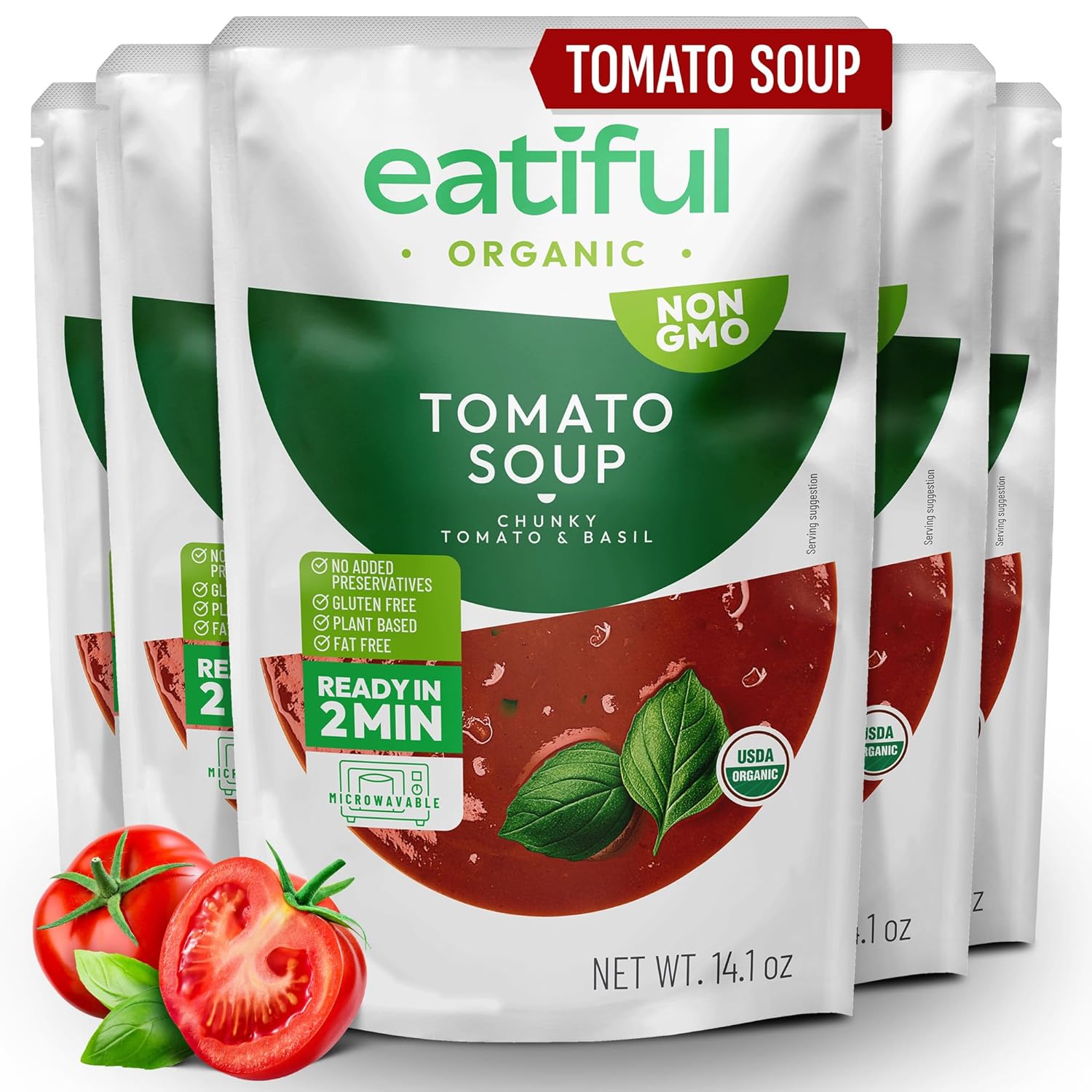 EATIFUL Organic Tomato Soup - Vegan, Creamy, and Nutritious